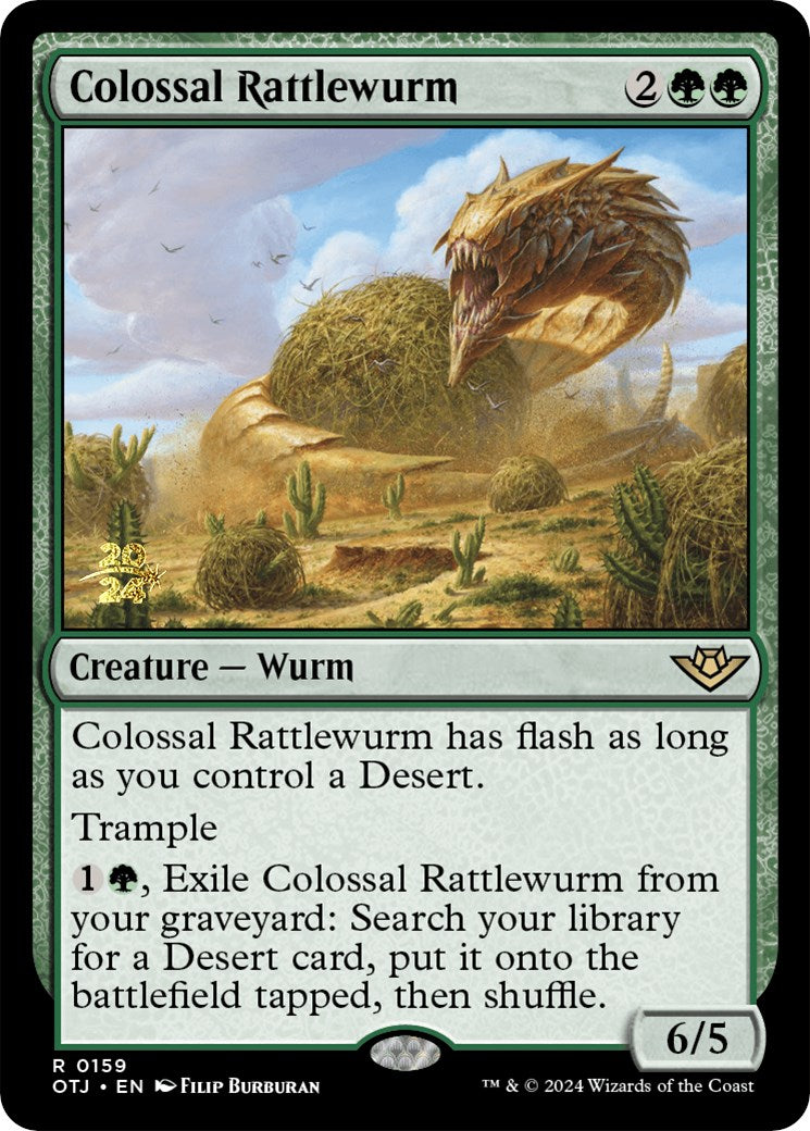 Colossal Rattlewurm [Outlaws of Thunder Junction Prerelease Promos] | Golgari Games