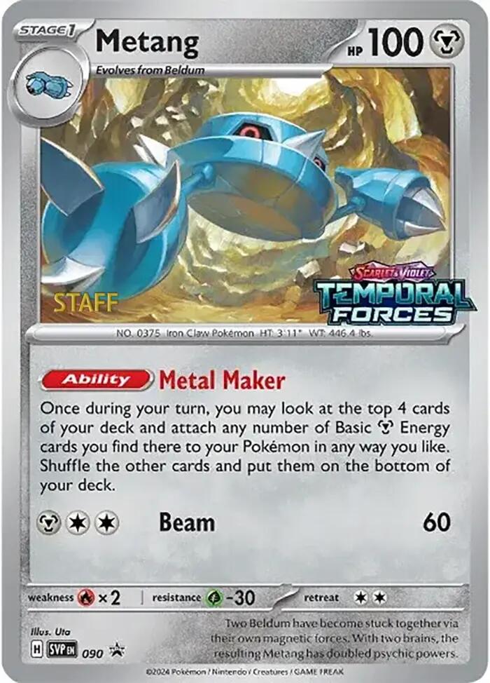 Metang (090) (Staff Prerelease Promo) [Scarlet & Violet: Black Star Promos] | Golgari Games