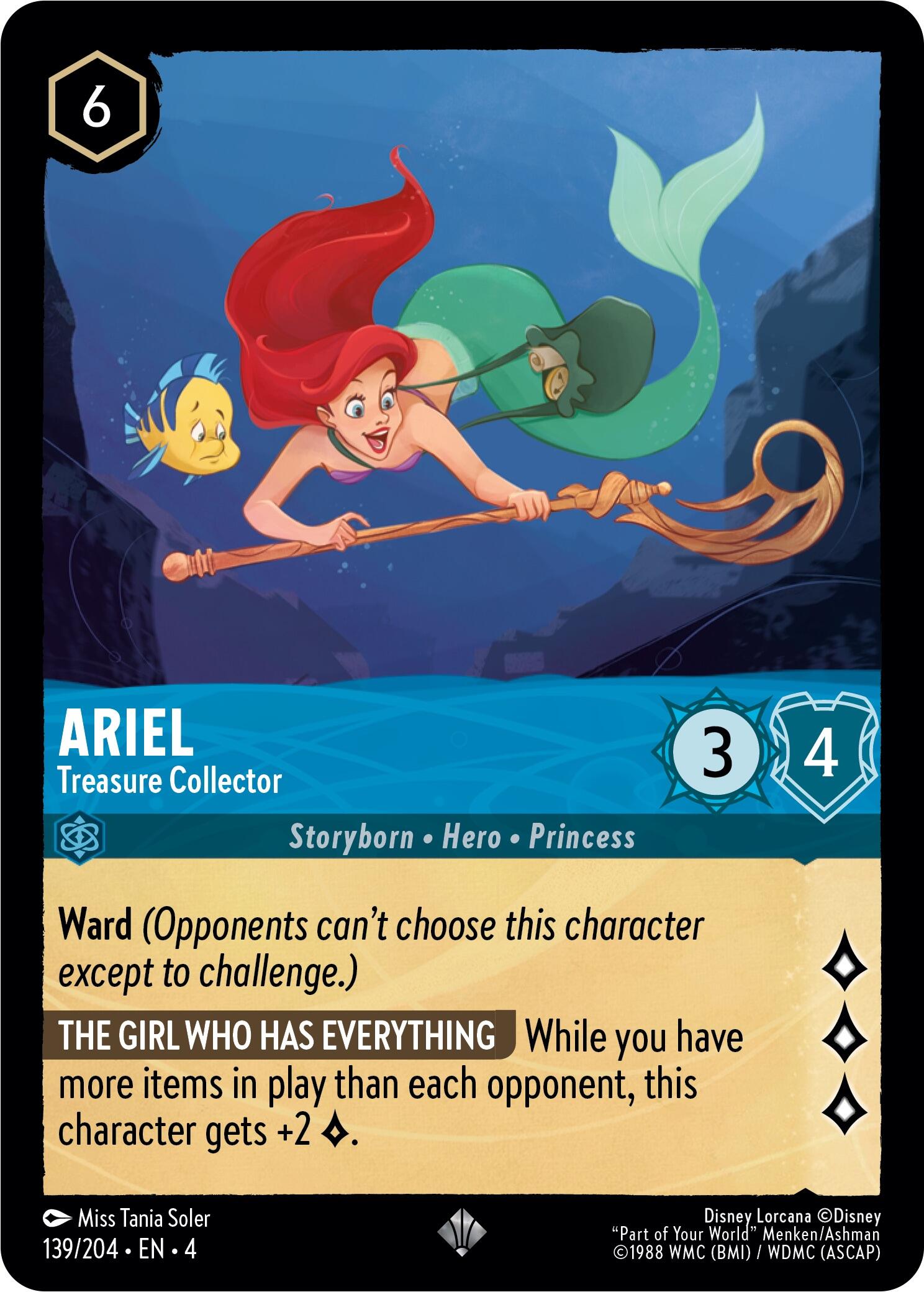 Ariel - Treasure Collector (139/204) [Ursula's Return] | Local Legends