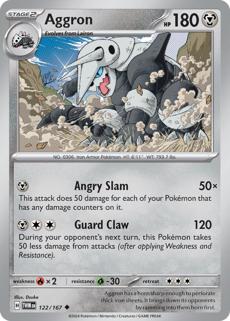 Aggron (122/167) [Scarlet & Violet: Twilight Masquerade] | Local Legends