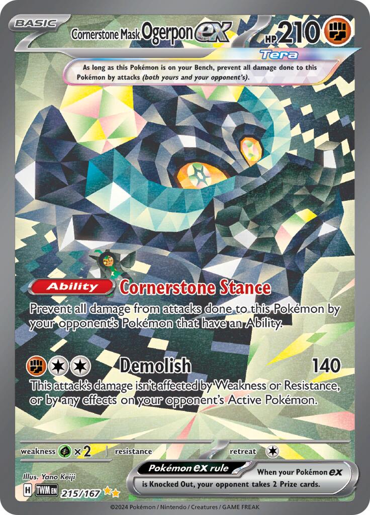 Cornerstone Mask Ogerpon ex (215/167) [Scarlet & Violet: Twilight Masquerade] | Local Legends
