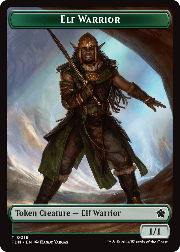 Elf Warrior // Rat (0030) Double-Sided Token [Foundations Tokens] | Local Legends