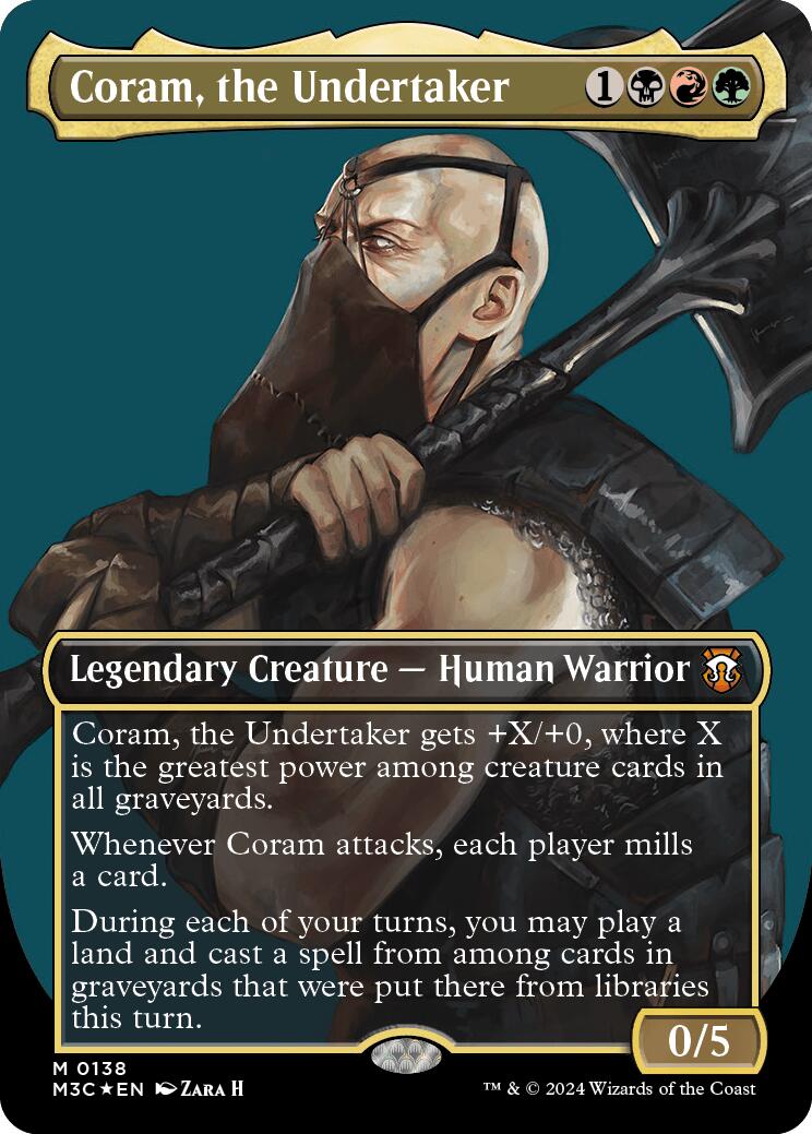 Coram, the Undertaker (Borderless) (Ripple Foil) [Modern Horizons 3 Commander] | Local Legends