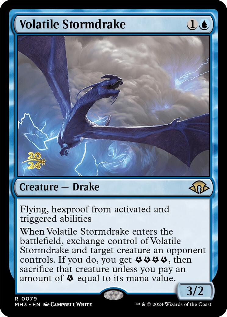 Volatile Stormdrake [Modern Horizons 3 Prerelease Promos] | Golgari Games