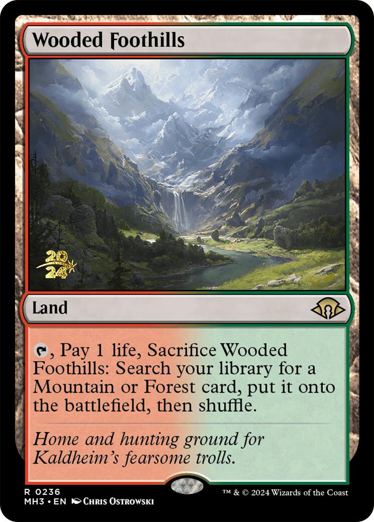 Wooded Foothills [Modern Horizons 3 Prerelease Promos] | Golgari Games