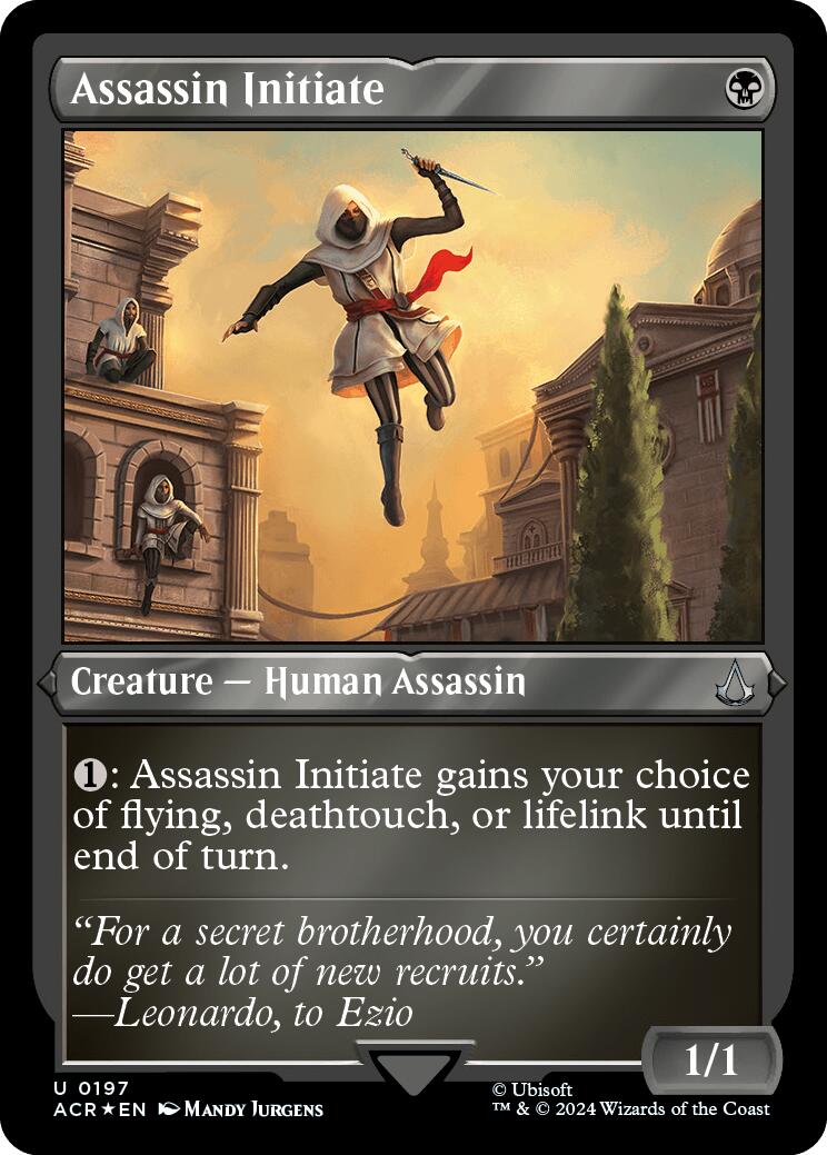 Assassin Initiate (Foil Etched) [Assassin's Creed] | Golgari Games