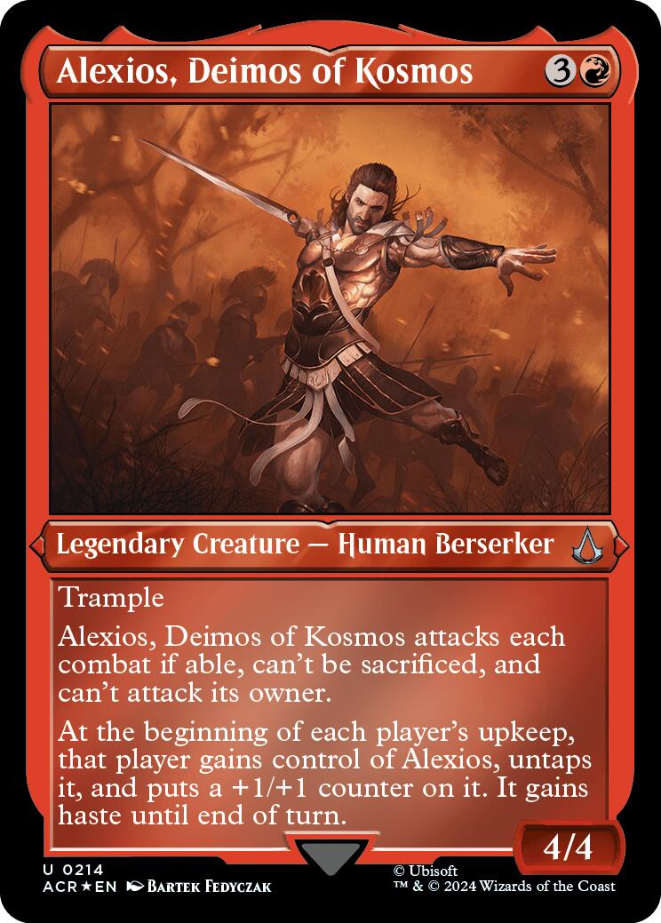 Alexios, Deimos of Kosmos (Foil Etched) [Assassin's Creed] | Golgari Games