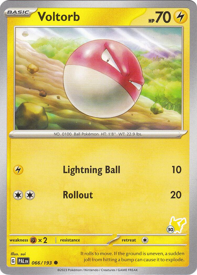 Voltorb (066/193) (Pikachu Stamp #30) [Battle Academy 2024] | Golgari Games