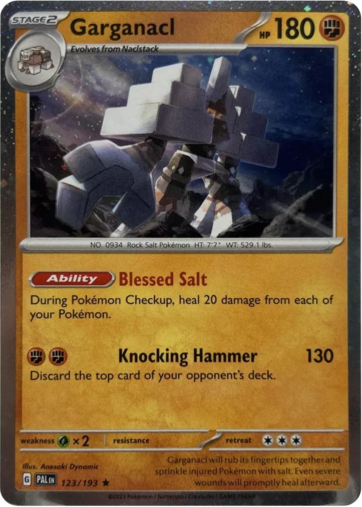 Garganacl (123/193) (Cosmos Holo) [Scarlet & Violet: Paldea Evolved] | Local Legends