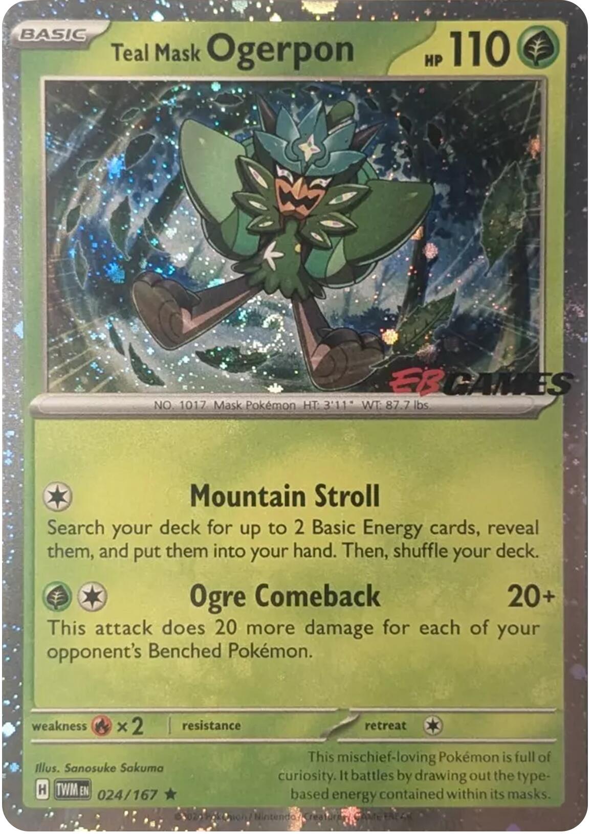 Teal Mask Ogerpon (024/167) (Cosmos Holo) (EB Games Exclusive) [Scarlet & Violet: Twilight Masquerade] | Golgari Games