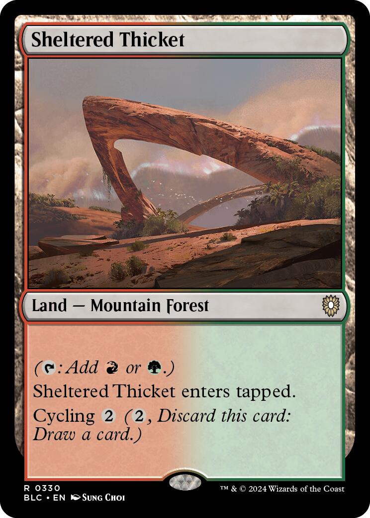 Sheltered Thicket [Bloomburrow Commander] | Local Legends