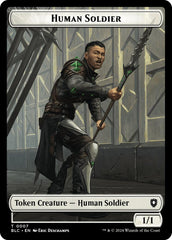 Human Soldier // Wolf (035) Double-Sided Token [Bloomburrow Commander Tokens] | Golgari Games