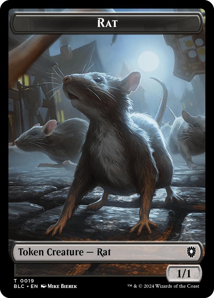 Rat // Raccoon Double-Sided Token [Bloomburrow Commander Tokens] | Golgari Games