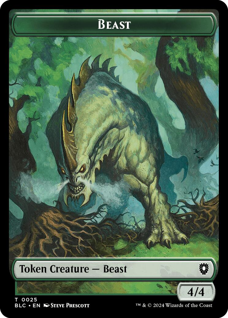 Cat // Beast (025) Double-Sided Token [Bloomburrow Commander Tokens] | Golgari Games