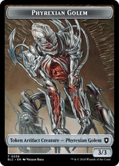 Phyrexian Golem // Faerie Double-Sided Token [Bloomburrow Commander Tokens] | Golgari Games