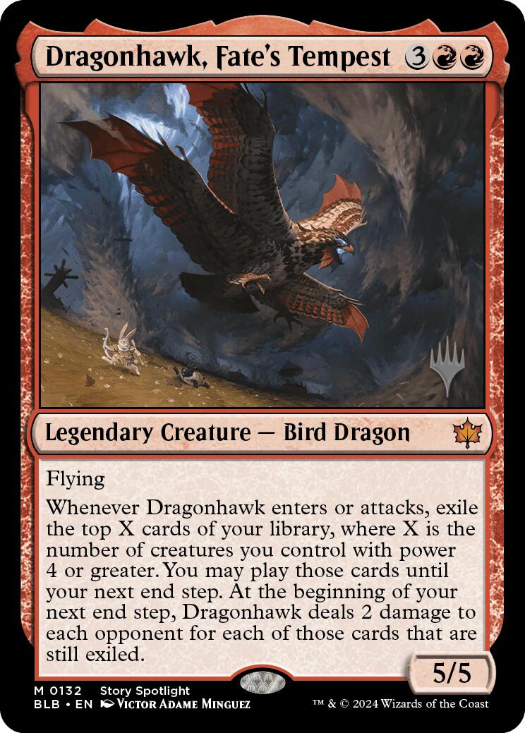 Dragonhawk, Fate's Tempest (Promo Pack) [Bloomburrow Promos] | Golgari Games