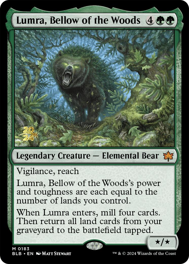 Lumra, Bellow of the Woods [Bloomburrow Prerelease Promos] | Local Legends