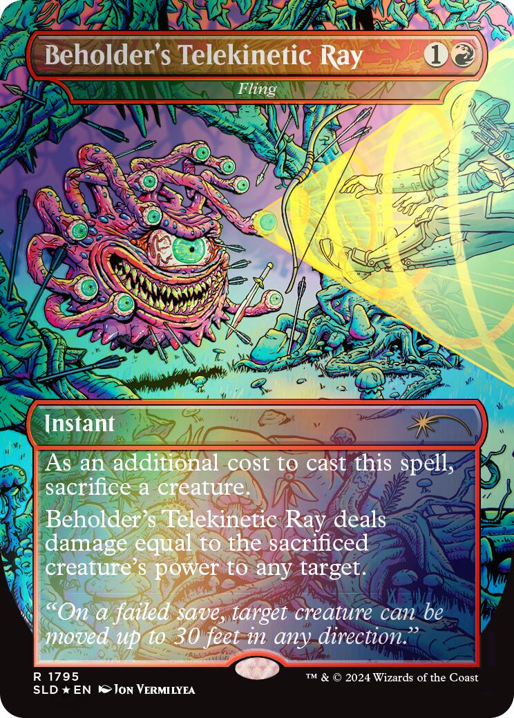 Beholder's Telekinetic Ray - Fling (Rainbow Foil) [Secret Lair Drop Series] | Local Legends