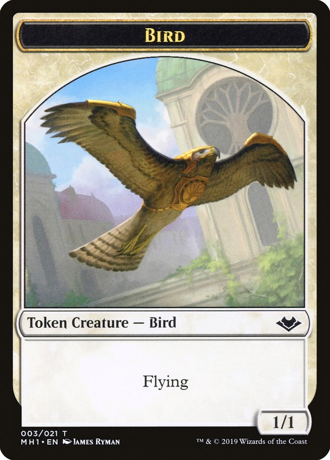 Bird (003) // Serra the Benevolent Emblem Double-Sided Token [Modern Horizons Tokens] | Golgari Games