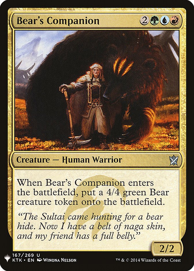 Bear's Companion [Mystery Booster] | Golgari Games