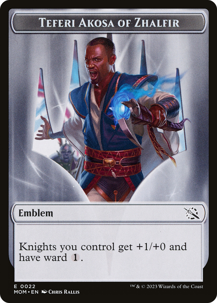 Treasure (20) // Teferi Akosa of Zhalfir Emblem Double-Sided Token [March of the Machine Tokens] | Golgari Games