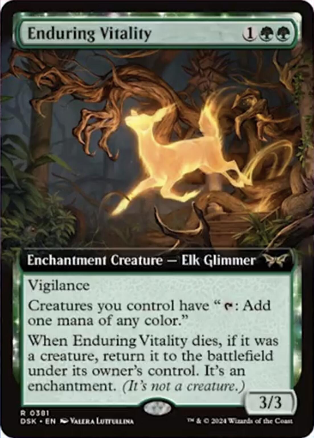 Enduring Vitality (Extended Art) [Duskmourn: House of Horror] | Golgari Games