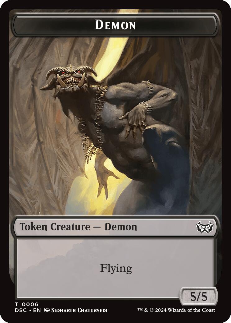 Demon // Bird Double-Sided Token [Duskmourn: House of Horror Commander Tokens] | Golgari Games