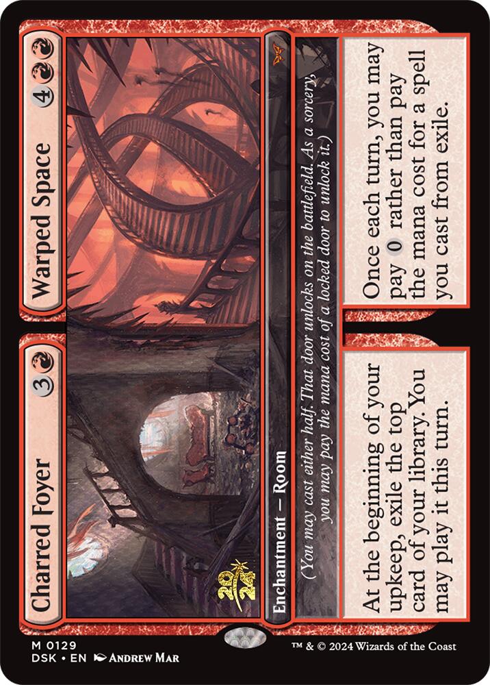 Charred Foyer // Warped Space [Duskmourn: House of Horror Prerelease Promos] | Local Legends