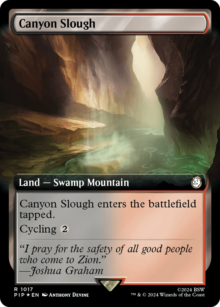 Canyon Slough (Extended Art) (Surge Foil) [Fallout] | Golgari Games