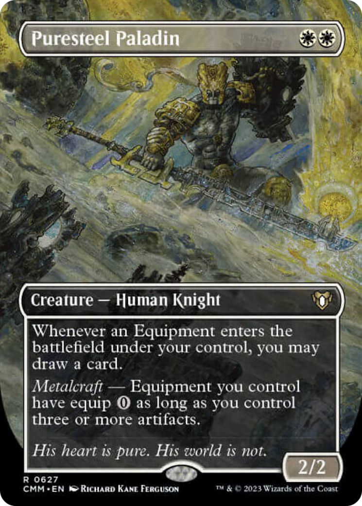 Puresteel Paladin (Borderless Alternate Art) [Commander Masters] | Local Legends
