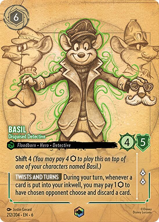 Basil - Disguised Detective (Enchanted) (212/204) [Azurite Sea] | Local Legends
