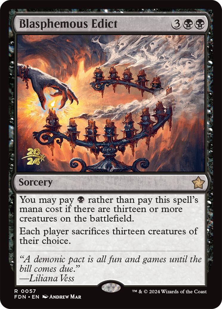 Blasphemous Edict [Foundations Prerelease Promos] | Local Legends