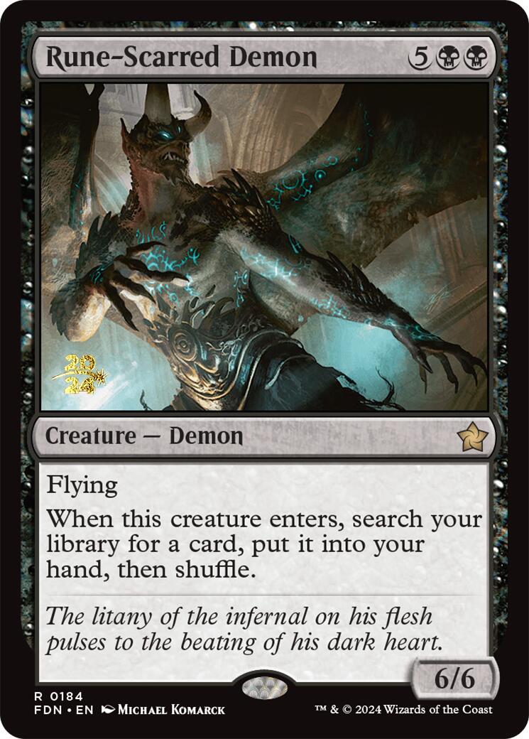 Rune-Scarred Demon [Foundations Prerelease Promos] | Local Legends
