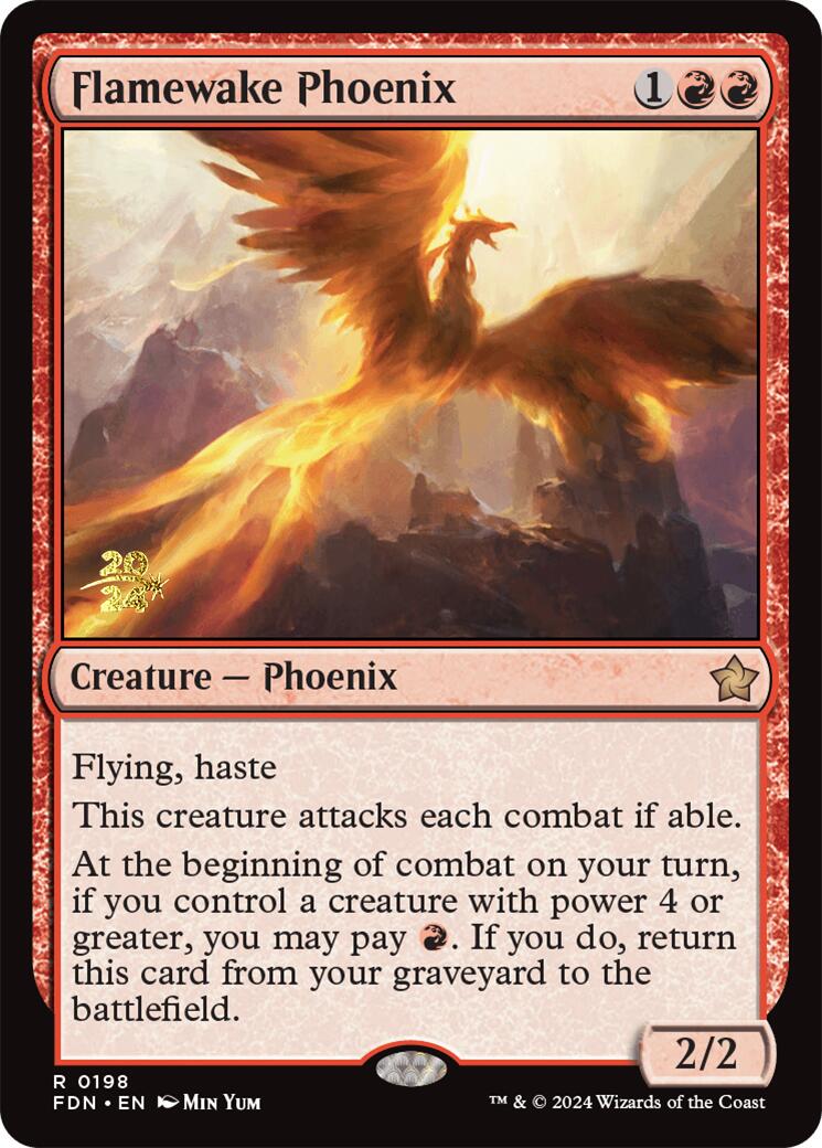 Flamewake Phoenix [Foundations Prerelease Promos] | Golgari Games