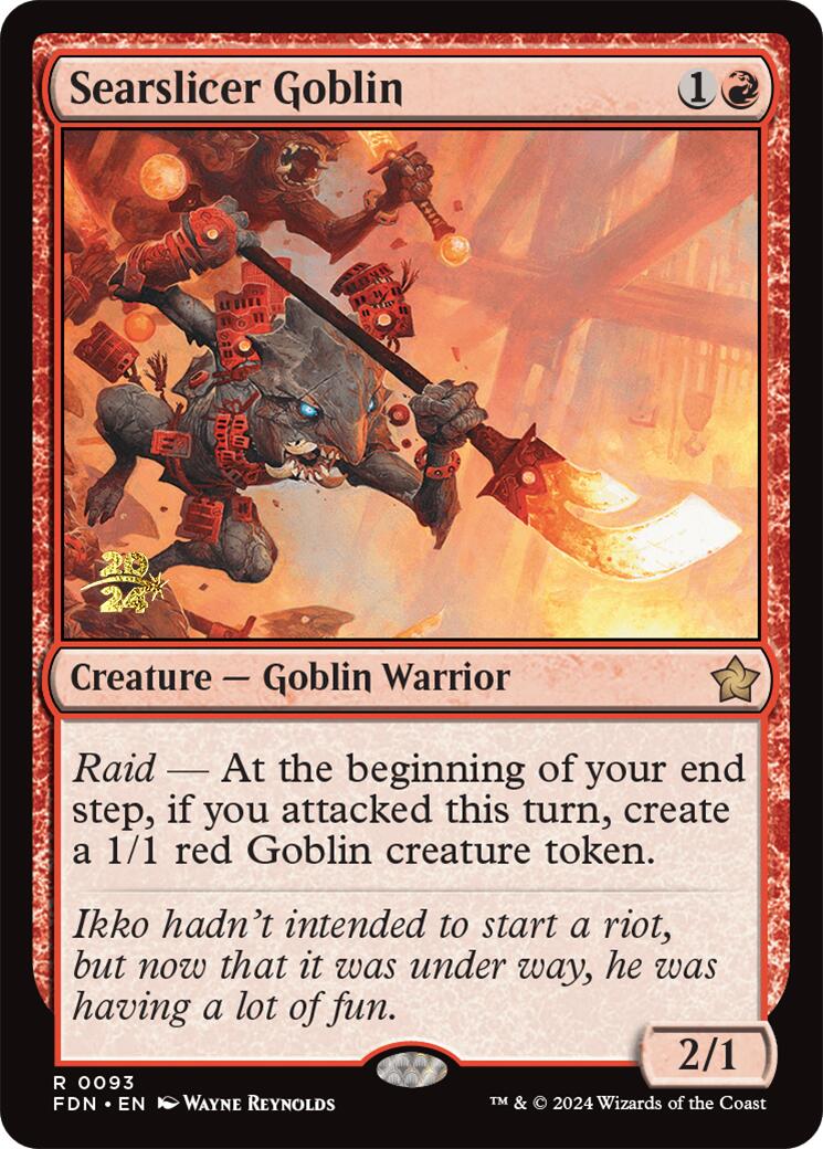 Searslicer Goblin [Foundations Prerelease Promos] | Local Legends