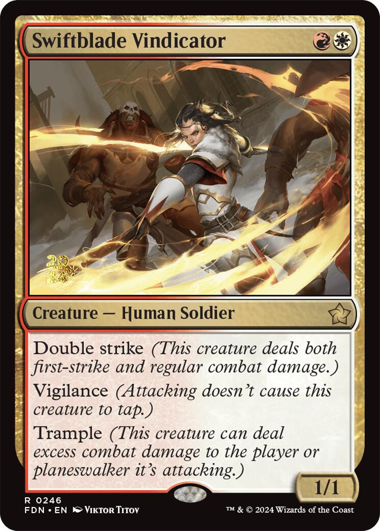 Swiftblade Vindicator [Foundations Prerelease Promos] | Local Legends