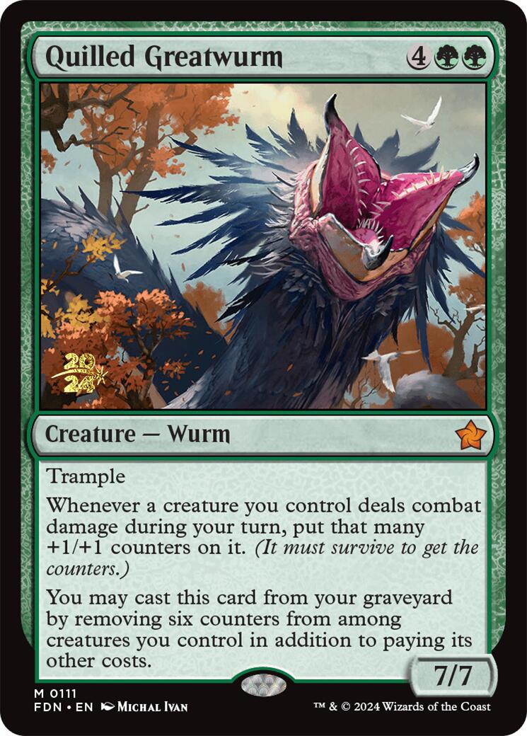 Quilled Greatwurm [Foundations Prerelease Promos] | Local Legends