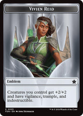 Emblem - Vivien Reid // Elf Warrior Double-Sided Token [Foundations Tokens] | Local Legends
