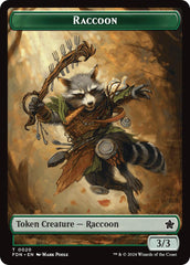 Elf Warrior // Raccoon Doubled-Sided Token [Foundations Tokens] | Local Legends