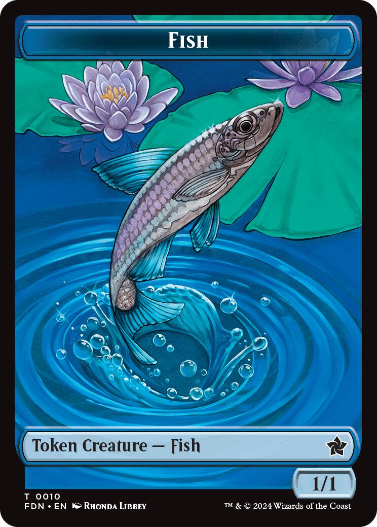 Faerie // Fish Doubled-Sided Token [Foundations Tokens] | Local Legends