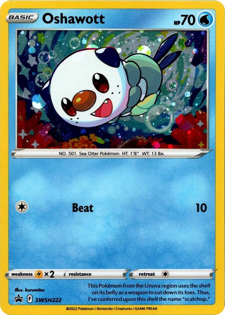Oshawott (SWSH222) (Cosmo Holo) [Sword & Shield: Black Star Promos] | Local Legends