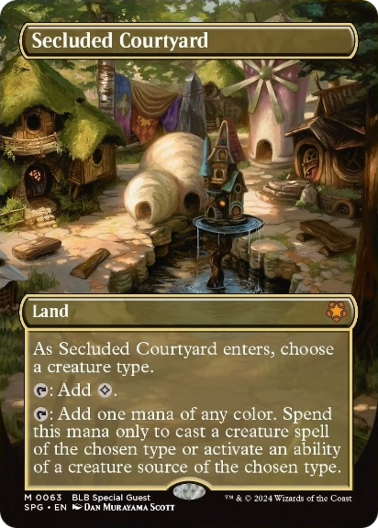 Secluded Courtyard (Borderless) [Bloomburrow Special Guests] | Golgari Games