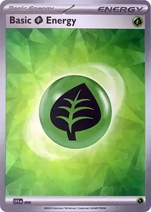 Basic Grass Energy (009) (Cracked Ice Holo) [Scarlet & Violet: Stellar Crown] | Local Legends