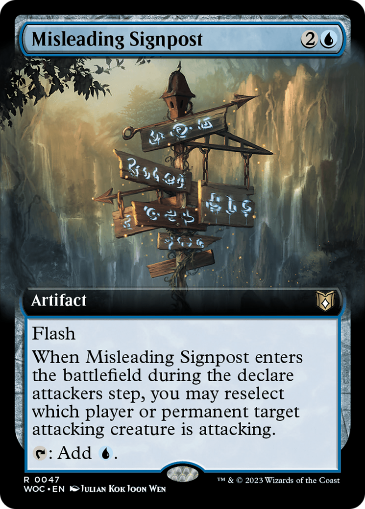 Misleading Signpost (Extended Art) [Wilds of Eldraine Commander] | Local Legends