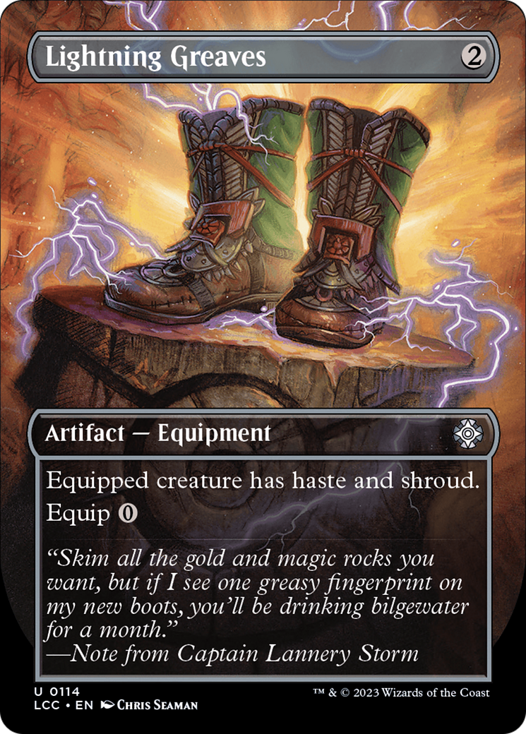 Lightning Greaves (Borderless) [The Lost Caverns of Ixalan Commander] | Local Legends