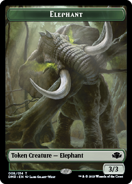 Elephant // Saproling Double-Sided Token [Dominaria Remastered Tokens] | Golgari Games