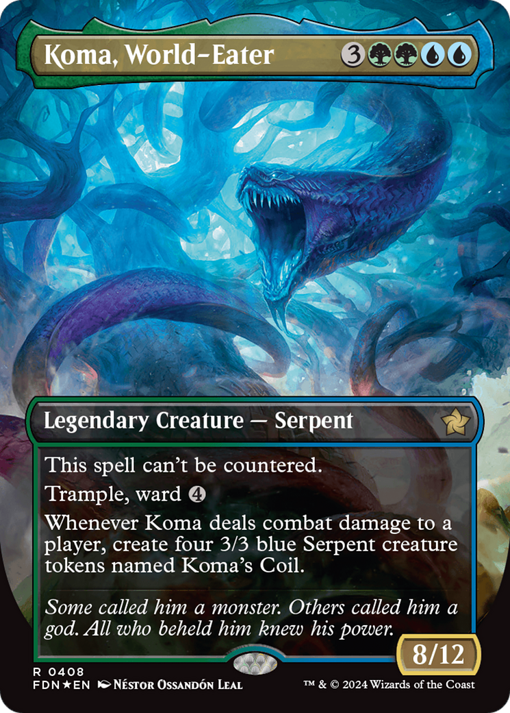 Koma, World-Eater (Borderless) (Mana Foil) [Foundations] | Local Legends