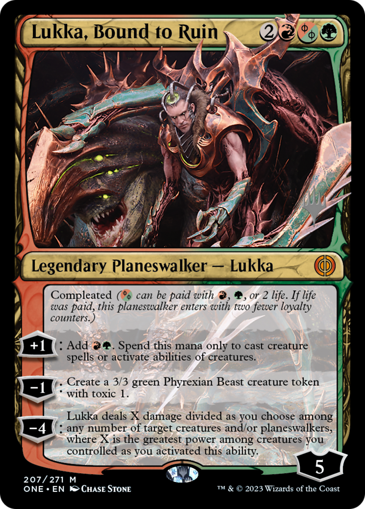 Lukka, Bound to Ruin (Promo Pack) [Phyrexia: All Will Be One Promos] | Local Legends