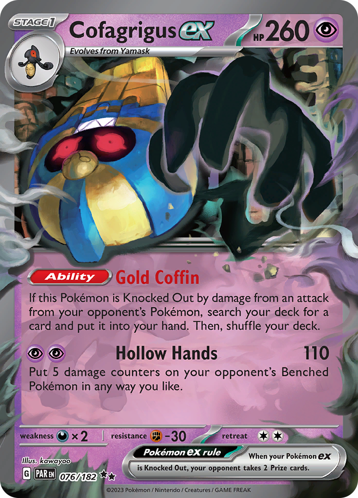 Cofagrigus ex (076/182) [Scarlet & Violet: Paradox Rift] | Local Legends