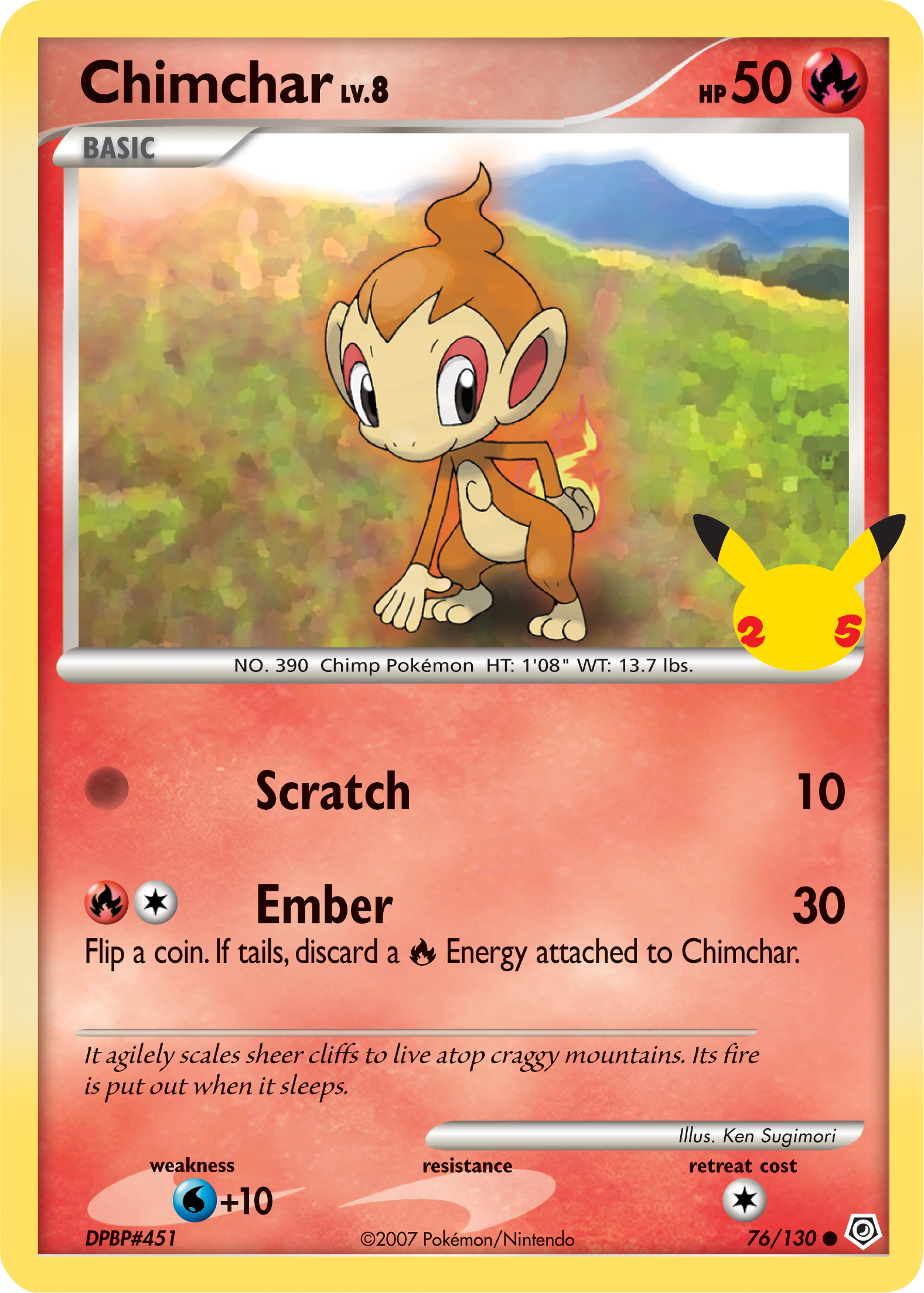 Chimchar (76/130) (Jumbo Card) [First Partner Pack] | Golgari Games